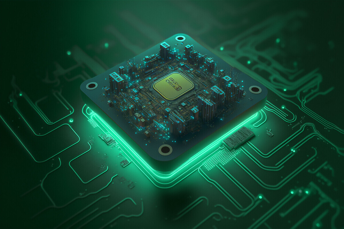 Electronic chip illustration