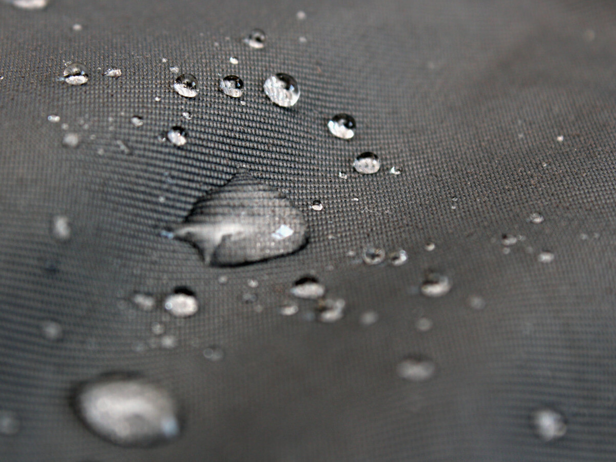 Breathable film with water droplets